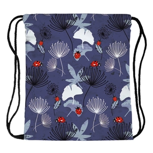 Women's Vintage Drawstring Backpack Dandelion Ladybug Print Polyester Lightweight Sport Travel Cinch Bag For Outdoor Activity