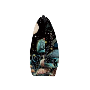 Borsa da trucco portatile con stampa a funghi colorati e cielo notturno stellato