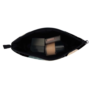 Beauty case portatile con stampa a fungo, chiusura a zip e interno spazioso per organizzazione