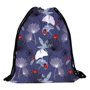 Lightweight drawstring backpack with floral dandelion and ginkgo leaf digital print