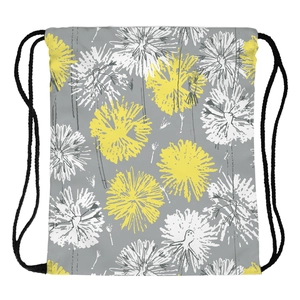 Women Portable Drawstring Backpack Polyester Dandelion Floral Printed Casual Sports Shoulder Bag For Outdoor Travel
