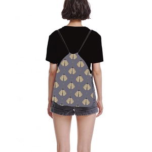 Purple drawstring backpack with yellow firefly print shown on a model from behind