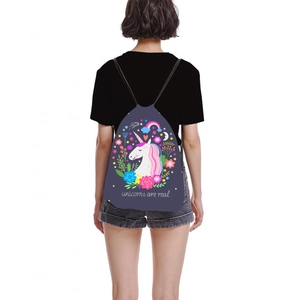 Sac à dos à cordon avec licorne colorée et inscription unicorns are real