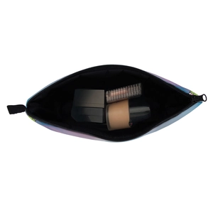 Trousse de maquillage portable étanche avec imprimé dégradé coloré et grande capacité