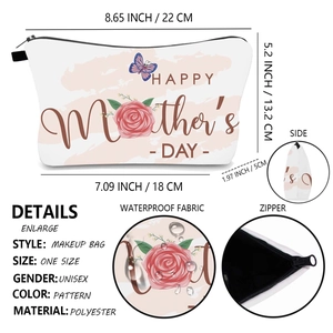 Detail showing the waterproof fabric and smooth zipper of this Mother's Day makeup bag