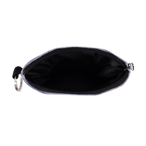 Waterproof portable dandelion print coin purse with metal keyring and black lining