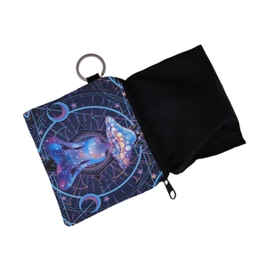 Porte-monnaie champignon imperméable avec porte-clés, motif déesse étoilée artistique