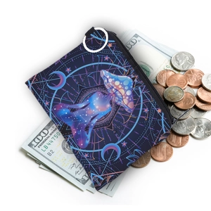 Mini porte-monnaie étanche avec imprimé champignon coloré et porte-clés pour rangement