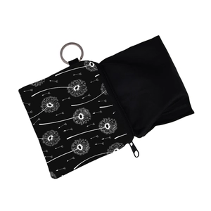 Waterproof portable coin purse with dandelion print and foldable nylon shopping bag set