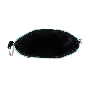 Porte-monnaie imperméable vert menthe avec motif abeille et anneau porte-clés