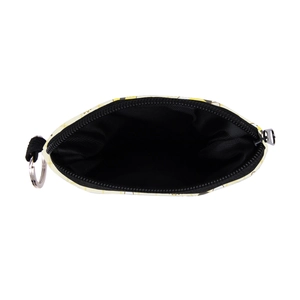 Waterproof bee print coin purse with zipper and metal keychain ring for storage