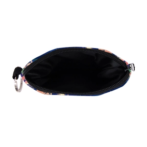 Portable waterproof coin purse with colorful mushroom pattern and metal keychain ring