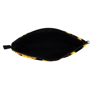 Trousse à maquillage imperméable à motif tournesols avec intérieur spacieux