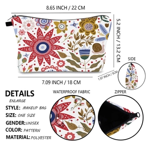Trousse à maquillage florale pour femmes, pochette de toilette voyage avec motif escargot