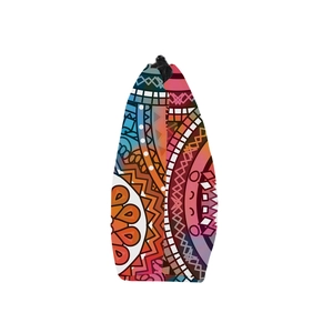 Close-up of vibrant mandala pattern print on high-density fabric travel toiletry bag