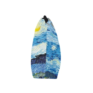 Portable Vincent Van Gogh Starry Night oil painting printed cosmetic makeup bag with zipper