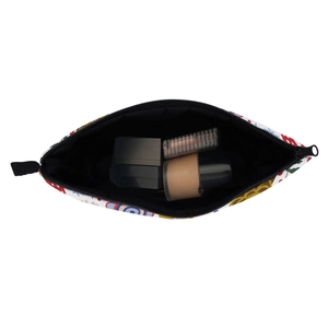 Trousse à maquillage portable à motif floral avec fermeture éclair pour le voyage