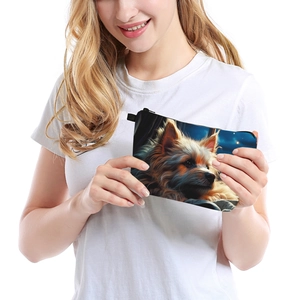 Yorkshire Terrier print makeup bag portable travel toiletry pouch for women