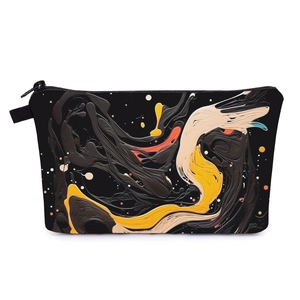 Borsa Trucco da Viaggio Portatile per Donna Stampa Graffiti Astratti Artistici in Poliestere Impermeabile Organizer per Cosmetici