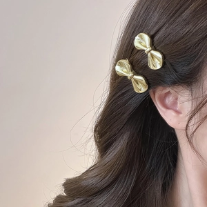 Minimalistischer Metall Schleife Haarclip Für Damen Zarte Legierung Schleifen Barrettes Klein Gold Silber Nahtlose Pony Clip Mode Haarschmuck