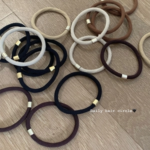High Elasticity Hair Ties For Women Simple High Ponytail Rubber Band No Damage Hair Rope Fabric Elastic Hair Band With Metal Deco