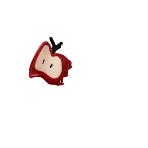 Pince à cheveux pomme rouge en acétate avec design créatif de fruit et finition brillante