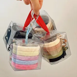 Boxed Hair Ties Assorted High Elastic Fabric Scrunchies Bow Ribbon Ponytail Holders Minimalism Women Girls Hair Accessories