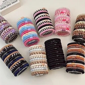 Multi-color braided hair ties set in clear tubes with high elastic seamless design