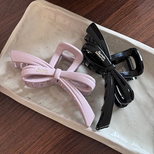 Élégante Pince à Cheveux Grande avec Nœud Français en Résine avec Inscription pour Femmes Coiffure Quotidienne Accessoires