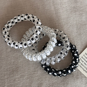 Elastici per Capelli a Spirale Modello a Pois Corda per Capelli Elastica Antitraccia Scrunchie in Plastica Resina per Donna