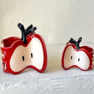 Sweet red apple hair claw clip set in large and small sizes for women and girls