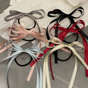 Elastico per Capelli con Fiocco in Nastro Stile Francese Balletcore Fatto a Mano Dolce Bordo in Pizzo Elastico per Donna
