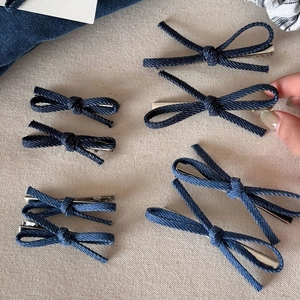 Franse Stijl Denim Strik Haarspeld Handgemaakte Jeans Stof Eendenbek Clip Retro Alligator Clip Zoete Haaraccessoires Voor Vrouwen Dagelijks Gebruik
