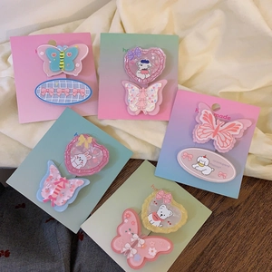 Barrettes à Cheveux Papillon et Cœur en Acrylique Nœud Doux Épingles à Cheveux Latérales pour Femmes Filles Accessoires de Coiffure