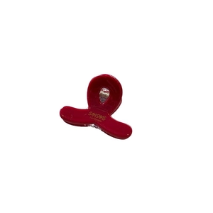 Piccola molletta per capelli in acetato rosso con scritta dorata Sunshine Handmade
