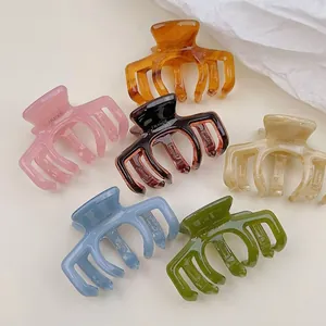 Korean Style Acetate Shark Clip Medium Jelly Color Handmade Elegant Hair Claw Clip For Women Fashion Hair Accessory Gift