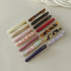 French Style Acetate Hair Clip For Women Simple Marble Tortoiseshell Duckbill Clip Rectangular Bangs Clip Hair Accessories