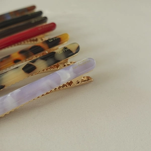 French style acetate duckbill hair clips in assorted marble patterns and solid colors