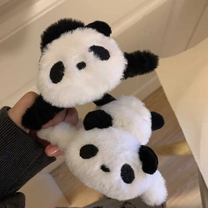 Süße Plüsch Panda Haarkralle Kawaii Kunstfell Tier Hai Clip Weiche Haar Accessoires Für Damen Mädchen Täglich Styling