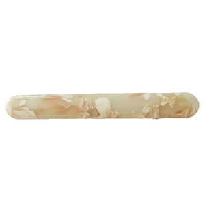 Minimalist marble pattern acetate barrette clip for women with gold lettering