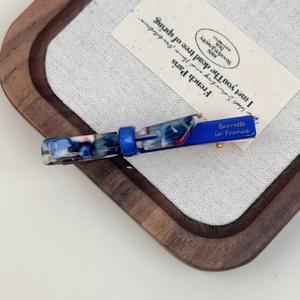 French style marble pattern acetate hair clip with golden Barrette La France lettering
