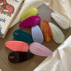Barrette Goutte d'Eau en Acétate Fait Main Style Français Pince BB Couleurs Sucrées Macaron Épingle à Cheveux Femme Pince Frange
