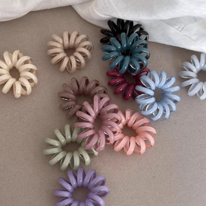 Colorful high elasticity spiral telephone wire hair ties in mixed Morandi colors