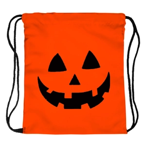 Halloween Pumpkin Print Drawstring Backpack Lightweight Polyester Storage Bag For Women Portable Travel Cinch Sack Party Favor