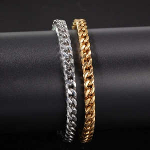 Μινιμαλιστικά ανδρικά βραχιόλια Cuban Link 6mm από ανοξείδωτο ατσάλι σε χρυσό και ασήμι