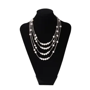 Collana a Sfere in Acciaio Inossidabile Hip Hop Con Giunzione di Künstliche Perle Streetwear Minimalista Girocollo per Uomo Donna Gioielli