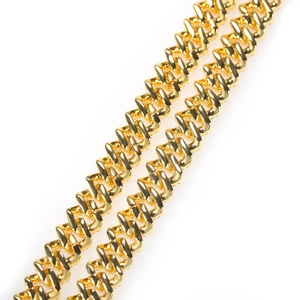 Chaîne cubaine dorée de 12 mm de haute qualité avec finition polie pour hommes hip hop