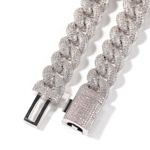 14mm Iced Out Cuban Link Halskette mit Zirkonia-Mikropavé für Herren im Hip-Hop-Stil