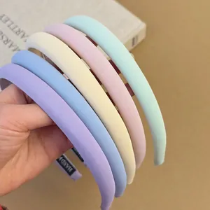 Serre-têtes éponges rembourrés minimalistes français en cinq couleurs pastel mat