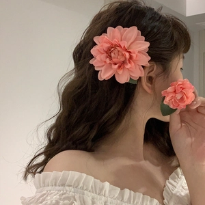 Vintage Camellia Flower Hair Clip For Women Sweet Fabric Floral Duckbill Clip Vacation Daily Aesthetic Hair Accessories